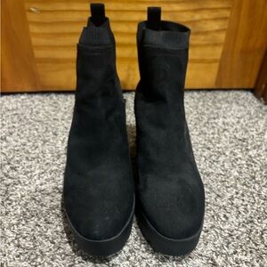 BAMBOO Black Suede Ankle Booties